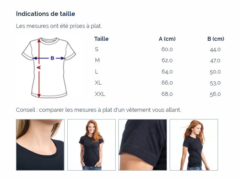 T-shirt Femme blanc en coton Bio, éthique et Made in France